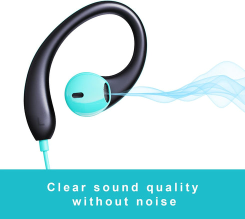 Sport Headphones Wired Earbuds Over Ear Headphones with Earhooks Microphone 3.5mm Plug Sweatproof Running Earphones for Workout Jogging Gym Ear Bu...