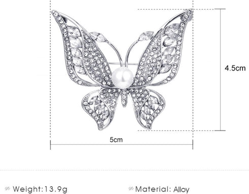 Brooches for Women Pearl Butterfly Brooch Pins for Women Fashion Clothes Broches Para Ropa De Mujer Masterpiece Broach Silver...