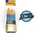 1 Set of 10 Pieces Synthetic Hair Paint Brushes, Blue, for Acrylic, Oil and Watercolor Painting...