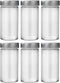 6 Pcs Glass Spice Jars/Bottles -3oz Empty round Spice Containers with Airtight Metal Caps with Shaker Lids (6, Stainless Steel Lids)...