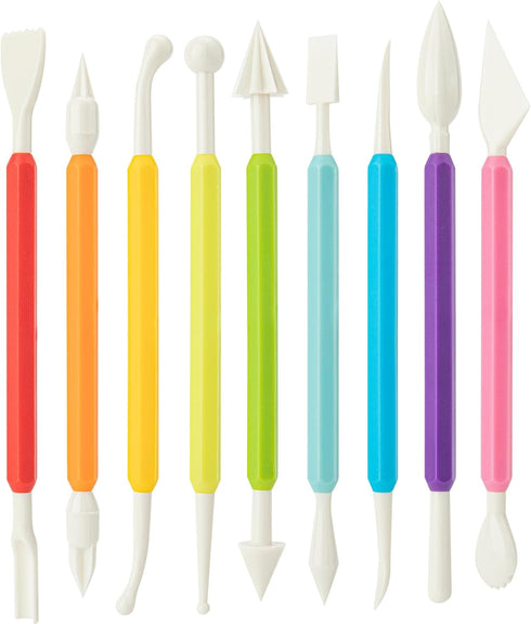 9PCS Clay Tools for Kids & Adult, UUSYCUN Plastic Air Dry Clay Tools Kit, Double-Head Clay Sculpting Tools for Pottery, Polymer, Air Dry Clay, Mod...
