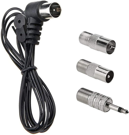 FM Antenna for Indoor Stereo Receiver 75 Ohm FM Radio Antenna with Adapter for FM Radio Bluetooth Stereo Receiver Music System Indoor Digital HD R...