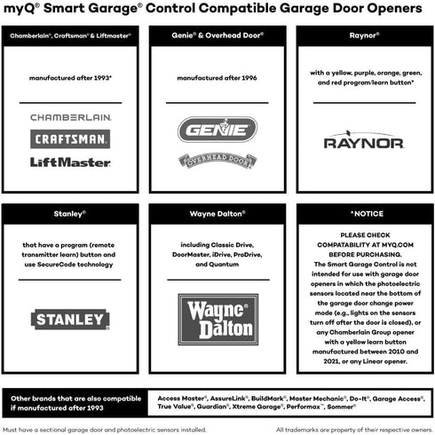 CHAMBERLAIN Smart Garage Control - Wireless Garage Hub and Sensor with Wifi & Bluetooth - Smartphone Controlled, myQ-G0401-ES, White...