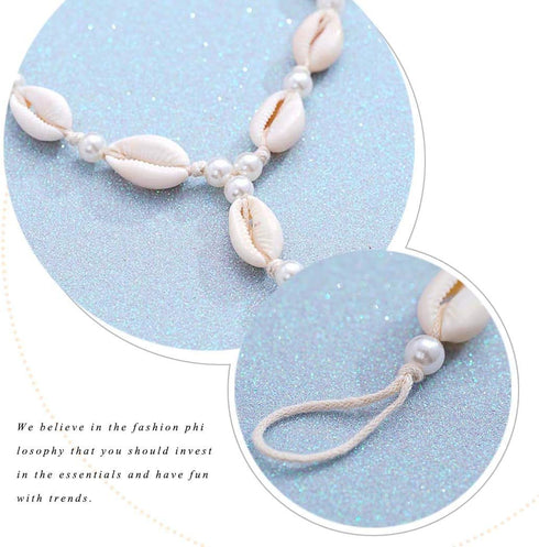 JEAIRTS Boho Sea Shell Anklet Barefoot Sandals Pearls Anklets Beach Foot Jewelry for Women(Pack of 2)...