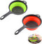 2 Pack Kitchen Foldable Silicone Strainer Colanders, Collapsible Colanders with Handles, Space-Saver Folding Strainer Colander for Draining Pasta,...