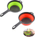 2 Pack Kitchen Foldable Silicone Strainer Colanders, Collapsible Colanders with Handles, Space-Saver Folding Strainer Colander for Draining Pasta,...