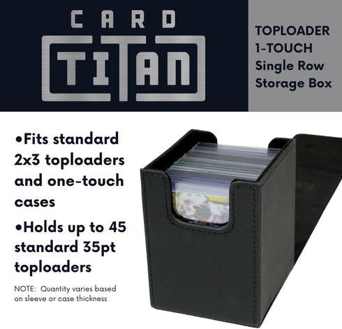 Toploader Storage Box Single Row - Trading Card Storage Box for Sports Cards and TCG Cards in Top Loaders and One Touch Magnetic Card Holder - Car...