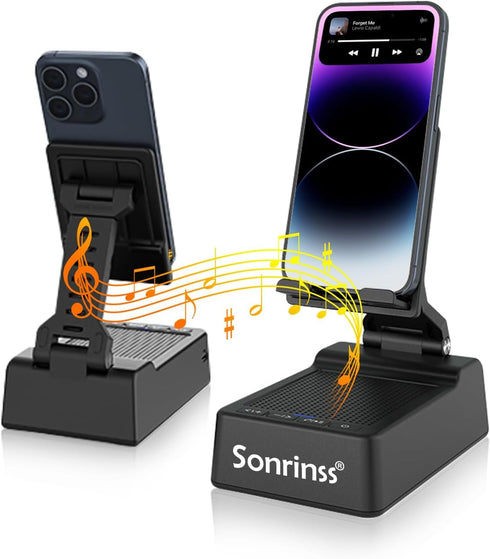 Wireless Bluetooth Speakers with phone Stand? Portable cell phone holder with bluetooth speaker for Home,Office,Outdoor?Gifts for men women (Black...