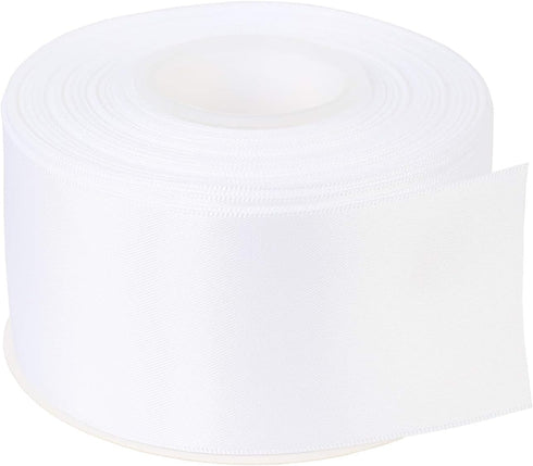 ITIsparkle 2" Inch Double Faced Satin Ribbon 25 Yards-Roll Set for Gift Wrapping Party Favor Hair Braids Baby Shower Decoration Craft Supplies, Wh...