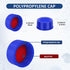 Blue Solid Polypropylene Cap, Red Silicone Septa with Ribbed Thread Screw Cap, Accessary for 1.5ml 18.ml 2ml 9-425 HPLC Autosampler Pack of 100...