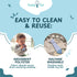 Tasty Tie Teething Tie, 3-in-1 Clip-on Baby Tie Crinkle Toy & Silicone Teether for 3-6-9-12-18 Month Babies | GOTS Certified Organic Cotton | Uniq...