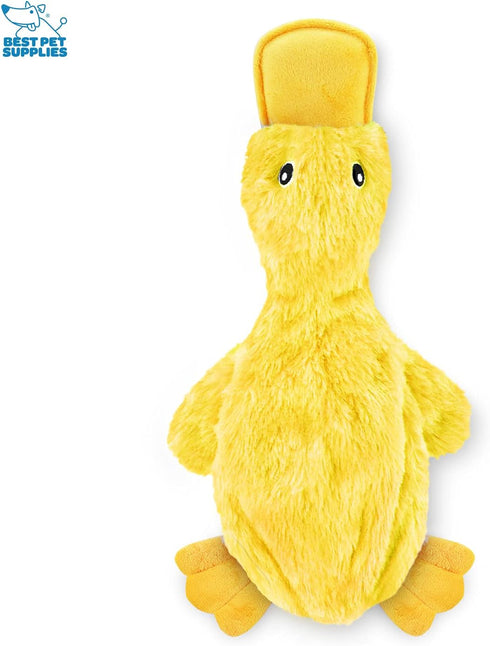 Best Pet Supplies Crinkle Dog Toy for Small, Medium, and Large Breeds, Cute No Stuffing Duck with Soft Squeaker, Fun for Indoor Puppies and Senior...
