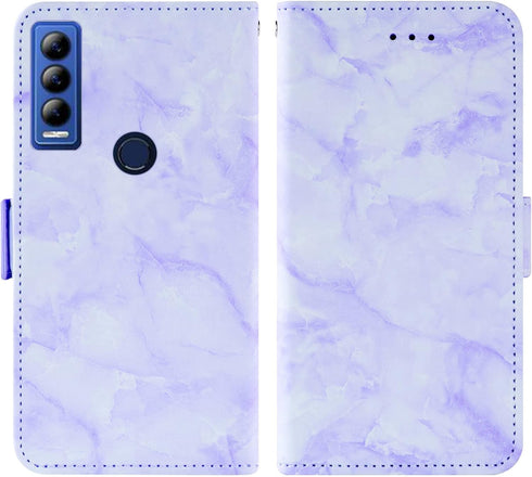 Asuwish Phone Case for AT&T Motivate Max U668AA/Cricket Ovation 3 U668AC with Tempered Glass Screen Protector and Marble Wallet Cover Flip Card Ho...