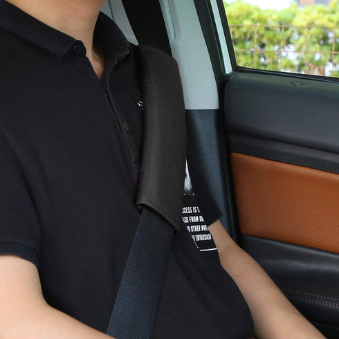 X AUTOHAUX 4pcs Universal Black Car Safety Seat Belt Pads Cover with Soft Polyester Fiber Auto Seatbelt Shoulder Pad for More Comfortable Driving...