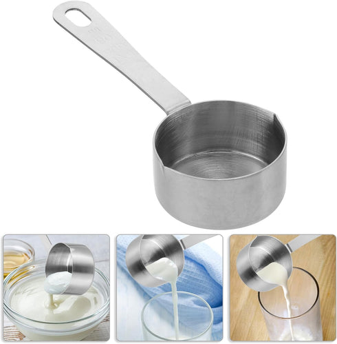 Amosfun Stainless Steel Saucepan Butter Melting Pot Milk Heating Pot with Dual Spouts and Long Handle 60ml Stove Top Sauce Pan for Coffee Milk But...