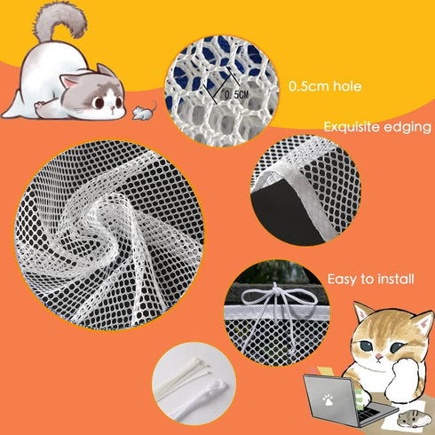 Cat Balcony Rail Net Cat Anti-Fall Netting Pet Balcony Mesh Fence Net Child Safety Screen Protection Crib Mesh for Pets Baby...