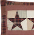 VHC Brands Abilene Star Standard Sham 21x27 Country Patchwork Design, Burgundy...