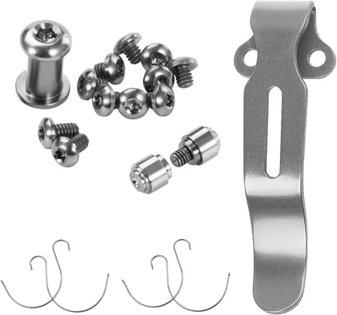 13-Piece Titanium Screw and Pivot Kit, Deep Carry Pocket Clip, Thumb Stud and Omega Spring for Benchmade 535 Bugout, Mini Bugout 533 and Bailout 5...