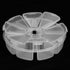 Clear 8 Compartment Round Jewelry Bead Storage Organizer, Portable Nail Storage Container 8 Grids Empty Nail Art Container Case Box Rhinestones Co...