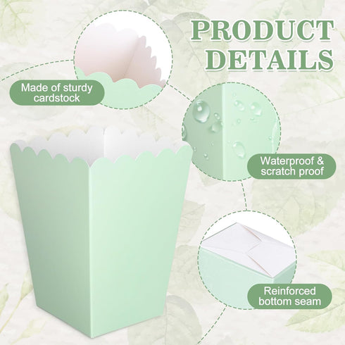 36Pcs Sage Green Mini Popcorn Boxes Green Popcorn Buckets Candy Favor Boxes for Movie Night Party Supplies, 2.2 x 4.2 x 3in...