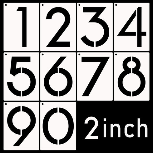 DXCYZ 2 Inch Large Number Stencils Kit 0-9 Address Number Stencil, 10PCS Reusable Plastic Painting Number Templates for Mailbox Signs, Door...