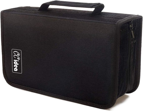 CCidea CD Case DVD Storage Holder, 128 Capacity DVD Cases Organizer CD Plastic Protective Carrying Binder,Portable Cd Wallet for Home Travel (Blac...