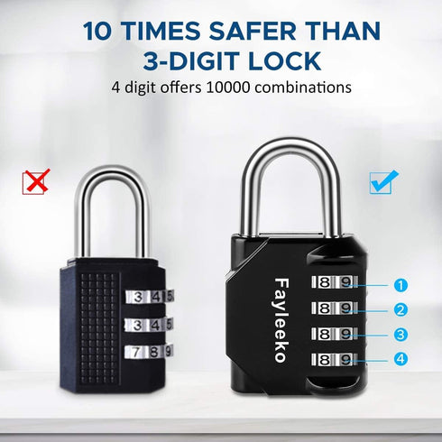 Combination Lock, 4 Digit Combination Padlock for School Gym Sports Locker, Fence, Toolbox, Case, Hasp Cabinet Storage (1 Pack, Black)...