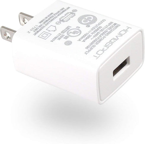 HomeSpot UL Certified USB Wall Charger 5V1A Plug in-Door Power AC Adapter Travel Office Home Use - 1 Pack White...