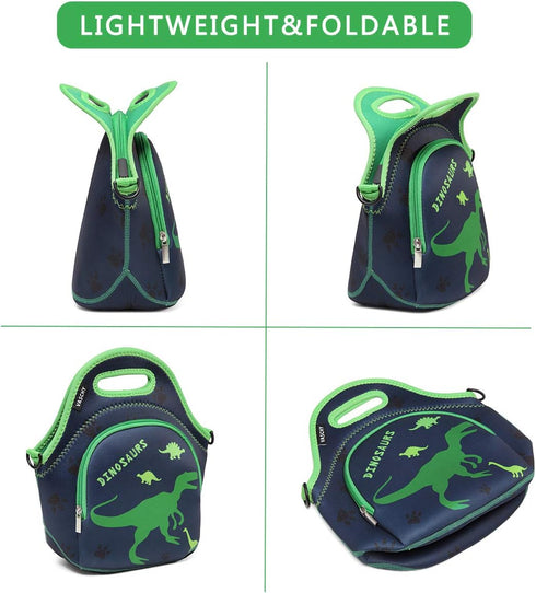 VASCHY Lunch Bag for Kids, Insulated Neoprene Lightweight Lunch Box Bag for Children Boys and Girls School Daycare Kindergarten Dinosaur...
