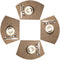 SHACOS Round Table Placemats Set of 4 Wedge Shape Woven Vinyl Place Mats Heat Resistant Wipe Clean Round Table Mats Home Table Decor (4, Tan)...