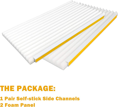LBG Products Window Air Conditioner Foam Insulation Panels, AC Side Insulating Panel Kit, 2 Pack,White Beige, 17in High x 9in Wide x 7/8in Thick...