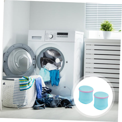 HOMSFOU 2pcs laundry bag mesh wash bag bra washing bag zipper mesh bags Travel Storage Organizer Clothing Washing Bags Wash Machine Bag polyester ...