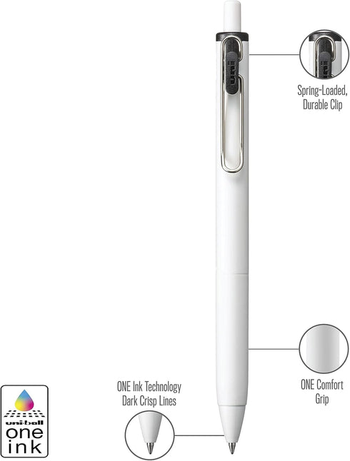 Uniball One Gel Pen, 12 Black Pens, Medium Point 0.7mm Gel Pens, Fine Point, Smooth Writing Pens, Home Office Supplies by Uni-ball, Colored Pens, ...