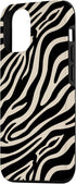 iPhone 13 Zebra Stripes Print Pattern in Black and Beige Case...