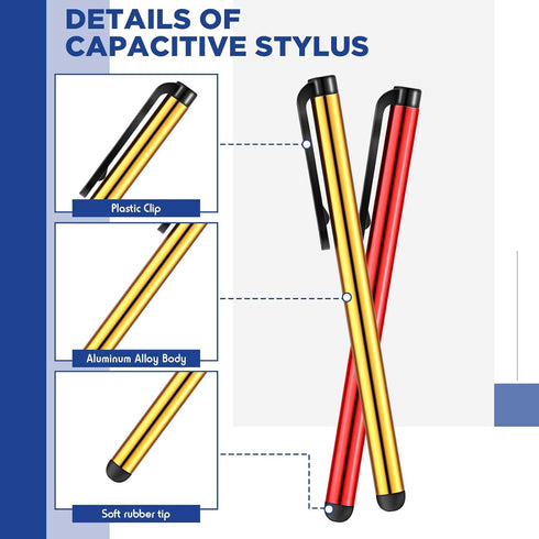 200 Pack Stylus Pens for Touch Screens Capacitive Screen High Sensitivity Metal Tablet Pen Universal Fine Point Phone Devices, 10 Color...