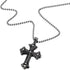 COOLSTEELANDBEYOND Gothic Vintage Cross Pendant Necklace Stainless Steel Unisex Silver Black Two-tone 23.6 in Ball Chain...