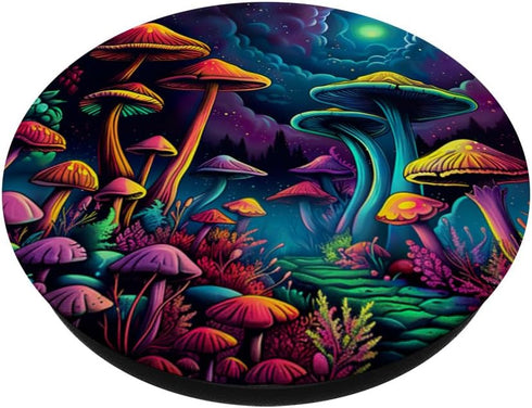 Mushroom Colorful Aesthetic Mushrooms PopSockets Standard PopGrip...
