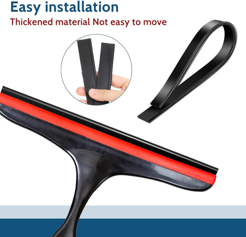 Jeffdad 4Pcs Rubber Squeegee Replacement Blades, 18" Professional Cut-to-Size Replacement Rubber Squeegee Blade Black Squeegee Scrubber for Window...