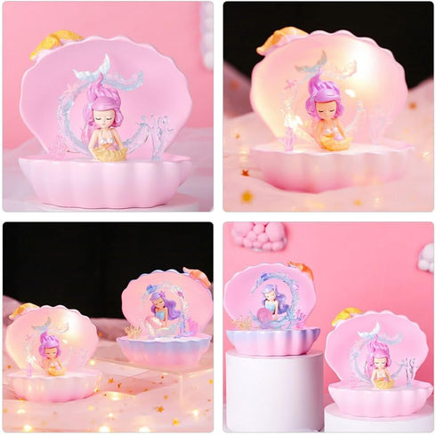 PRETYZOOM Table Lamps Desk Lamps Night Light Mermaid Teen Room Decor Aesthetic Lamps for Bedroom Home Light Decor Small Lamps for Small Spaces Nig...
