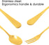 Set of 16 Gold Demitasse Espresso Spoon (4 inch) and Stainless Steel Forks (4.8 inch), DaKuan Gold Mini Coffee Spoons & Cake Forks for Dessert, Te...