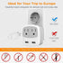 TESSAN European Travel Plug Adapter 2 Pack, US to Europe Power Adaptor with 2 USB 2 AC Outlets, International Charger USA to Most of EU Italy Icel...