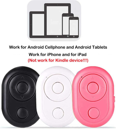 Bluetooth Page Turner Remote for iPhone - Bluetooth Camera Remote,Tiktok Remote and Powerpoint Remote Clicker for iPad (black)...