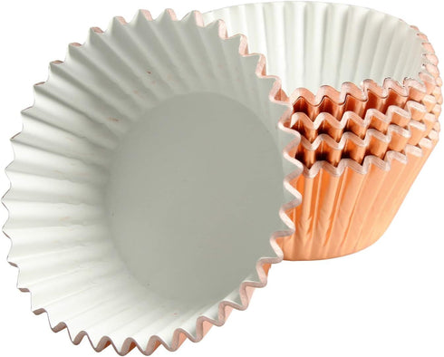 Rose Gold Foil Muffin Cupcake Liners case Baking Cups,Foil Cupcake Liners Standard Baking Cups Pack of 100 …...