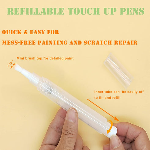 Refillable Touch Up Paint Pens, Empty Paint Brush Pens for Wall, Small Paint Brushes for Touch Ups, Surface Repair Cover up,Reusable Paint Applica...