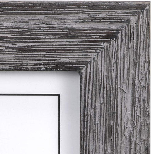 Malden International Designs Linear Rustic Wood Picture Frame, 5x7, Rough Gray...