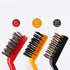 3PCS Mini Wire Brush , Wire Brush, Copper-Plated Wire Brush, Nylon Brush (1 Pieces Each) ,Curved Handle Masonry Brush Wire Bristle for Cleaning We...