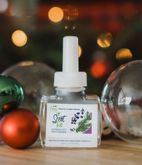 Scent Fill 100% Natural Juniper Woods Plug in Air Freshener, Scented Oil Refills, 3 Refills...