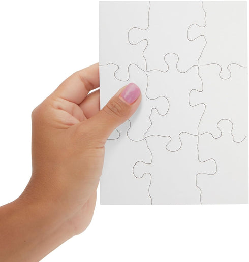 Bright Creations 24 Sheets Blank Puzzles to Draw On Bulk, 5.5 x 4 Inch Jigsaw Puzzle Pieces for DIY, Arts and Crafts Projects...