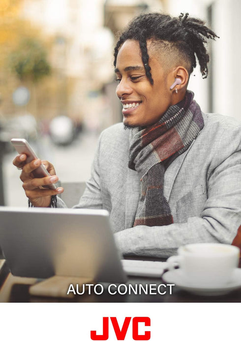 JVC Gumy Truly Wireless Earbuds Headphones, Bluetooth 5.0, Water Resistance(IPX4), Long Battery Life (up to 15 Hours) - HAA7TW (White)...