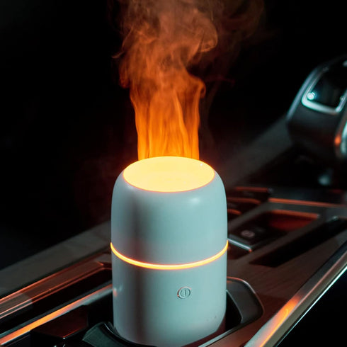 Car Diffuser, Car Air Fresheners Car Diffusers for Essential Oils USB Car Humidifier Aromatherapy Diffusers Cool Mist Portable with 7 Color Flame ...
